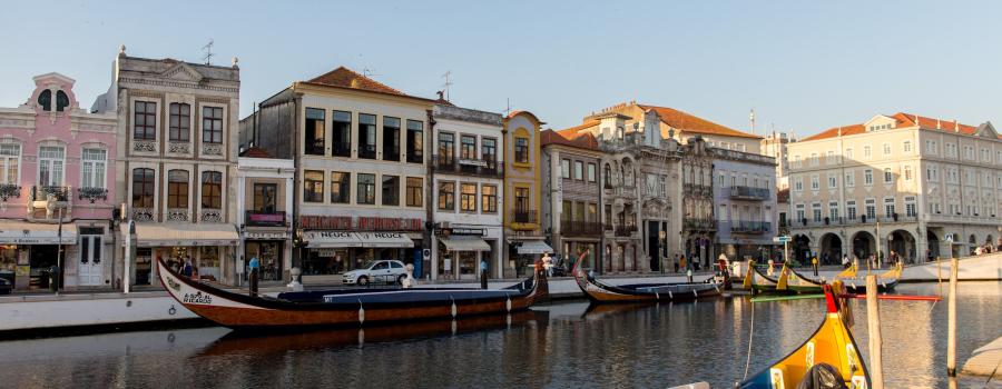 Aveiro channel with boat